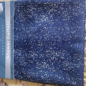 Shower curtain-Dark blue w/ silver shimmer